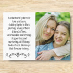 Godmutter und Godchild Custom Plaque mit Easel Fotoplatte<br><div class="desc">Gedenktafel für Mutter und Kind</div>