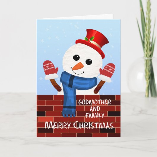 Godmutter und ihr Weihnachtsmann Feiertagskarte (Vorderseite)