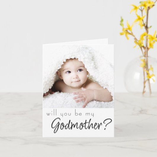 GodMutter-Vorschlag | Einfaches klassisches Script Karte (Gelbe Blume)