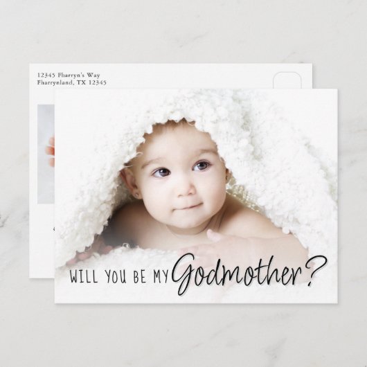 GodMutter-Vorschlag | Einfaches klassisches Script Postkarte (Vorne/Hinten)