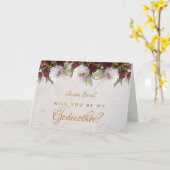 Godmutter Vorschlag Floral Burgundy Peonies Marble Karte (Gelbe Blume)