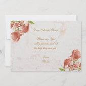 Godmutter Vorschlag Rosa Magnolia Marmor Floral Karte (Rückseite)