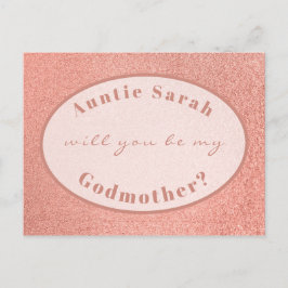 Godmutter Vorschlag Rosen Gold Weißes Oval Script Postkarte