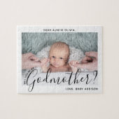 Godmutter Vorschlag Simple Modern Script Baby Foto Puzzle (Horizontal)
