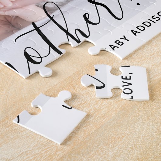 Godmutter Vorschlag Simple Modern Script Baby Foto Puzzle (Seite)