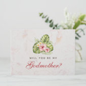 Godmutter Vorschlag Tropische Blätter Blumenkohl H Karte (Stehend Vorderseite)