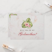 Godmutter Vorschlag Tropische Blätter Blumenkohl H Karte (Vorderseite/Rückseite Beispiel)
