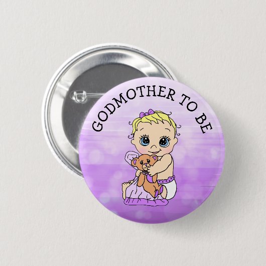 Godmutter wird Mädchendusche Button (Vorne & Hinten)