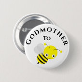 Godmutter wird neue Babydusche Button (Vorne & Hinten)