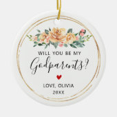 Godparent Gifts | Werden Sie meine Götzeleltern se Keramik Ornament (Vorne)