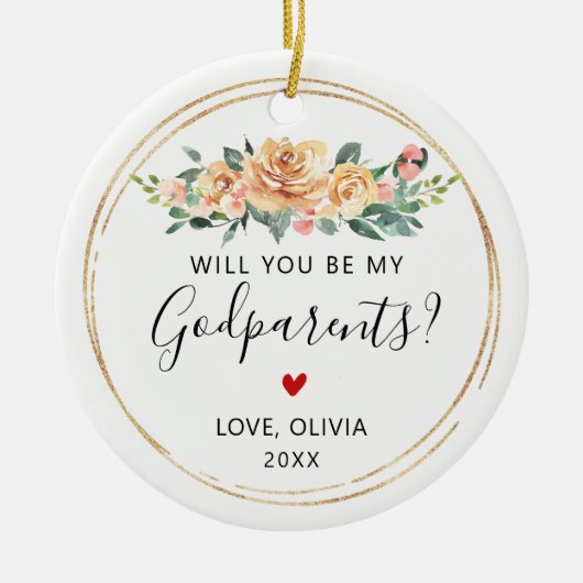 Godparent Gifts | Werden Sie meine Götzeleltern se Keramik Ornament (Vorne)