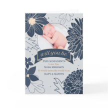 Godparent Request Bold Blue Botanicals mit Foto