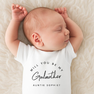 Godparent Vorschlag GodMutter GodVater Frage Baby Strampler