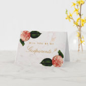 Godparents-Antrag-Blumenkamelien-Marmorkarte Karte (Gelbe Blume)