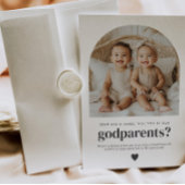 Godparents Arched Photo Proposal Boy Girl Twins Einladung