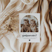 Godparents Arched Photo Proposal Girl Twins Einladung