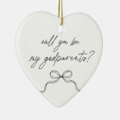 Godparents Handwritten Bow Proposal Keramik Ornament (Rechts)