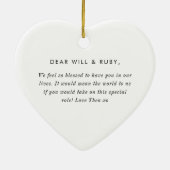 Godparents Handwritten Bow Proposal Keramik Ornament (Hinten)