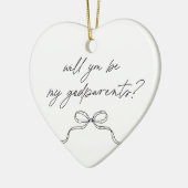 Godparents Handwritten Bow Proposal Keramik Ornament (Links)