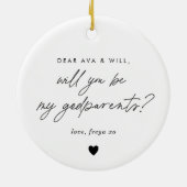 Godparents Handwritten Proposal Photo Girl Keramik Ornament (Hinten)