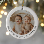 Godparents Photo Proposal Girl Boy Twins Keramik Ornament