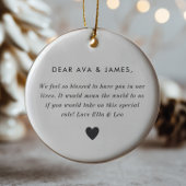 Godparents Photo Proposal Girl Boy Twins Keramik Ornament