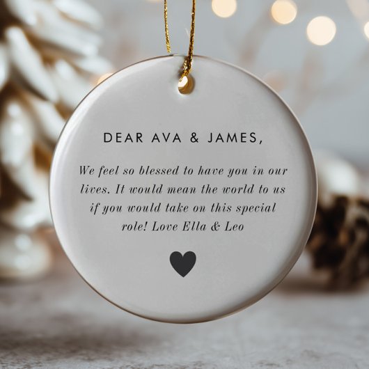 Godparents Photo Proposal Girl Boy Twins Keramik Ornament