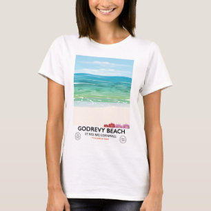 Godrevy Beach St Ives Bay, Cornwall Reiseplakat T-Shirt