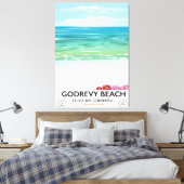 Godrevy Beach St Ives Bay, Reiseplakat Cornwall Leinwanddruck (Insitu (Schlafzimmer))
