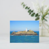 Godrevy Lighthouse in Cornwall Postkarte (Stehend Vorderseite)