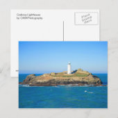 Godrevy Lighthouse in Cornwall Postkarte (Vorne/Hinten)