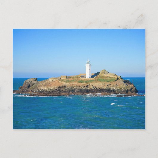 Godrevy Lighthouse in Cornwall Postkarte (Vorderseite)