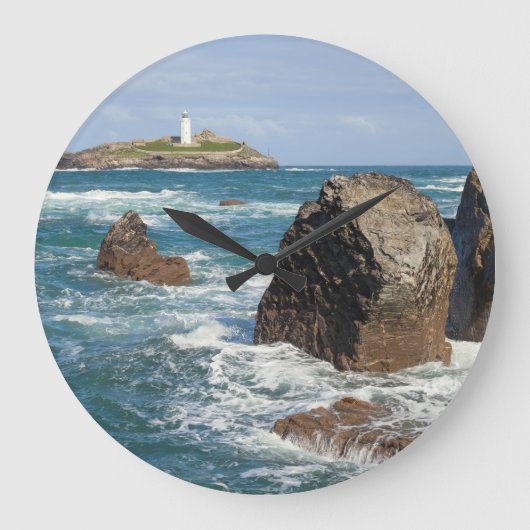 Godrevy Lighthouse Large Clock Große Wanduhr (Vorderseite)