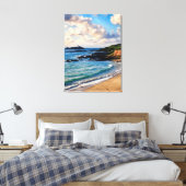 Godrevy's Coastal Charm: Ein Leuchtturm am Horizon Leinwanddruck (Insitu (Schlafzimmer))