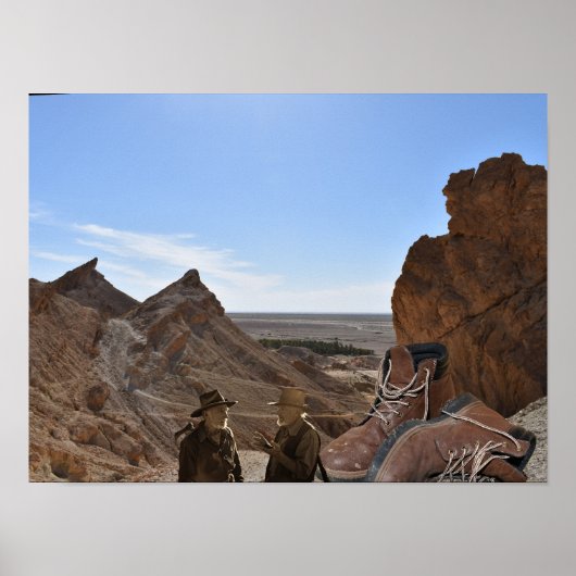 Gods Boots found in desert. Poster (Vorne)