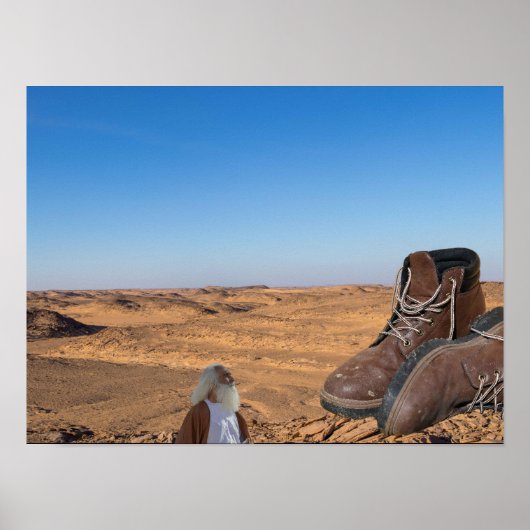Gods Boots found in desert. Poster (Vorne)