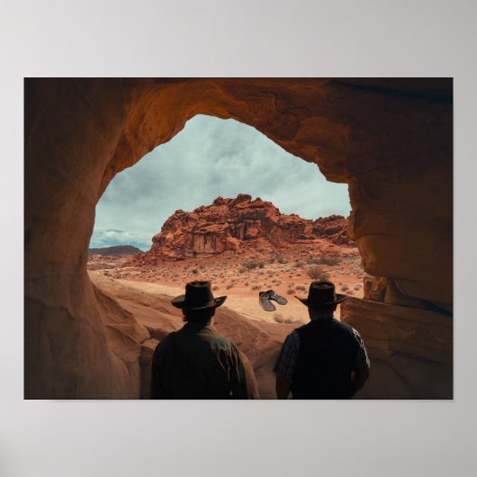 Gods Boots found in desert. Poster (Vorne)