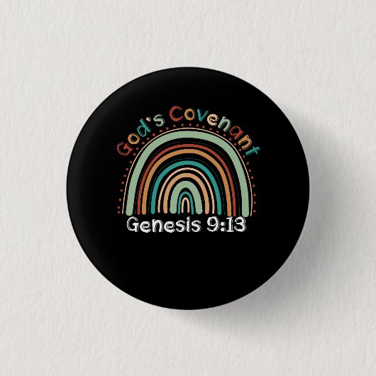 Gods Covenant Boho Rainbow Genesis 9 13 Christlich Button (Vorderseite)