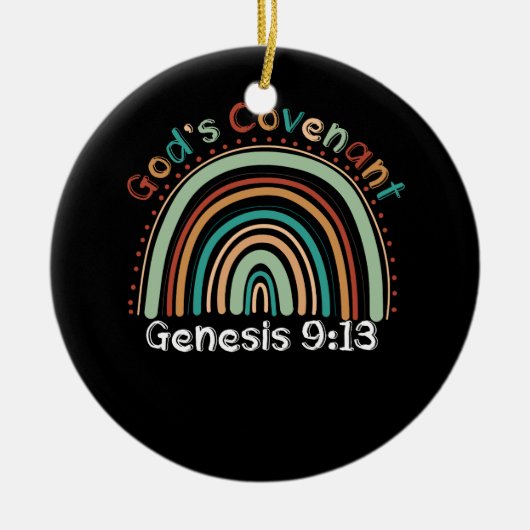 Gods Covenant Boho Rainbow Genesis 9 13 Christlich Keramik Ornament (Vorne)