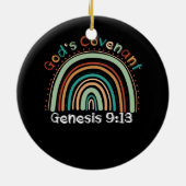 Gods Covenant Boho Rainbow Genesis 9 13 Christlich Keramik Ornament (Hinten)