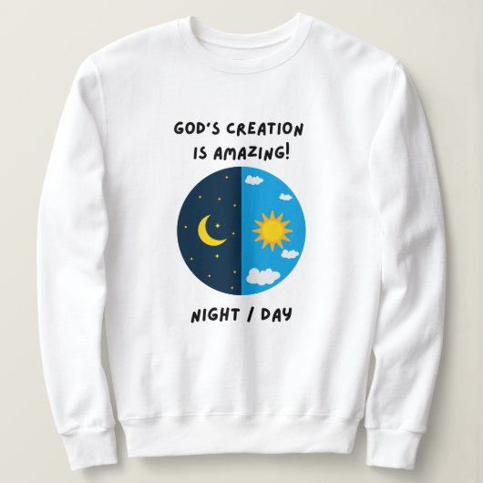 God's creation day and night sweatshirt (Design vorne)