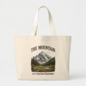 God's Creation Mountain Christlich Jumbo Stoffbeutel (Vorne)