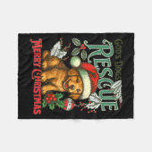 God's Dogs Rescue Christmas Santa Golden Retriever Fleecedecke (Vorderseite (Horizontal))