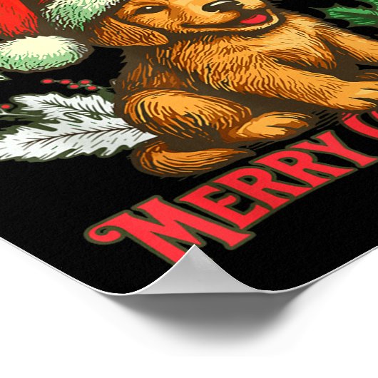 God's Dogs Rescue Christmas Santa Golden Retriever Poster (Ecke)