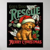 God's Dogs Rescue Christmas Santa Golden Retriever Poster (Vorne)