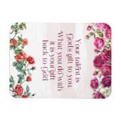 Gods-Geschenk ist Ihr Talent Hübsch Red Lila Rose Magnet (Horizontal)