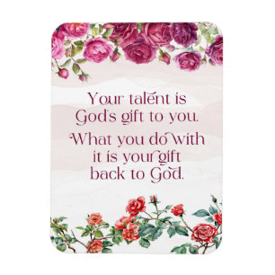 Gods-Geschenk ist Ihr Talent Hübsch Red Lila Rose Magnet