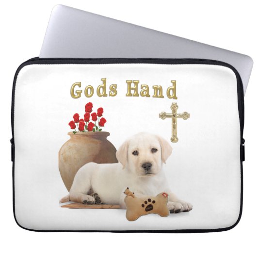 Gods Hand Welpe Laptopschutzhülle (Vorderseite)