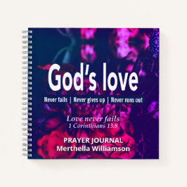 GODS LIEBE Personalisiertes Blumengebet Journal Notizblock
