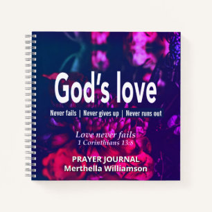 GODS LIEBE Personalisiertes Blumengebet Journal Notizblock